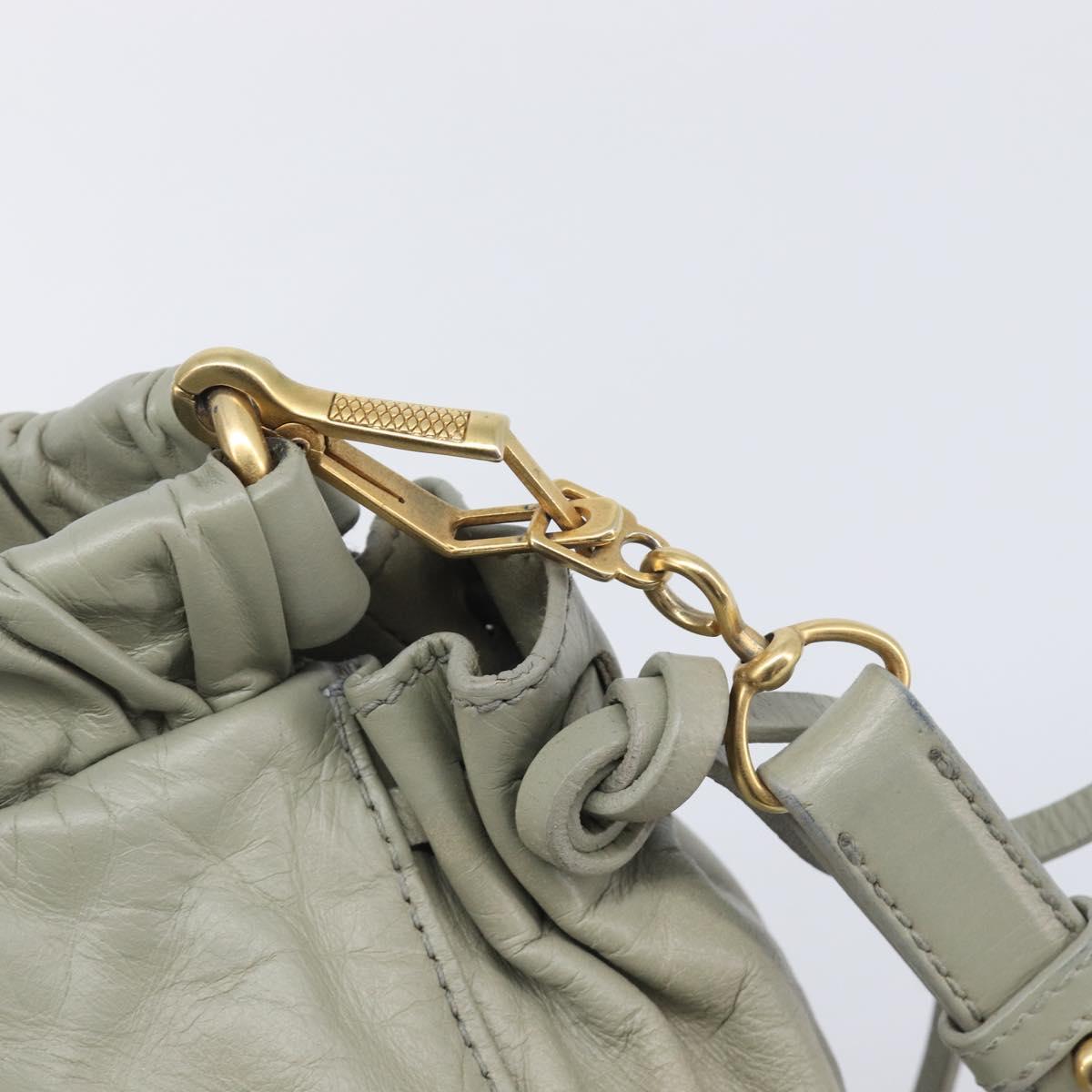 Miu Miu Hand Bag Leather 2way Gray Gold Auth 208252A