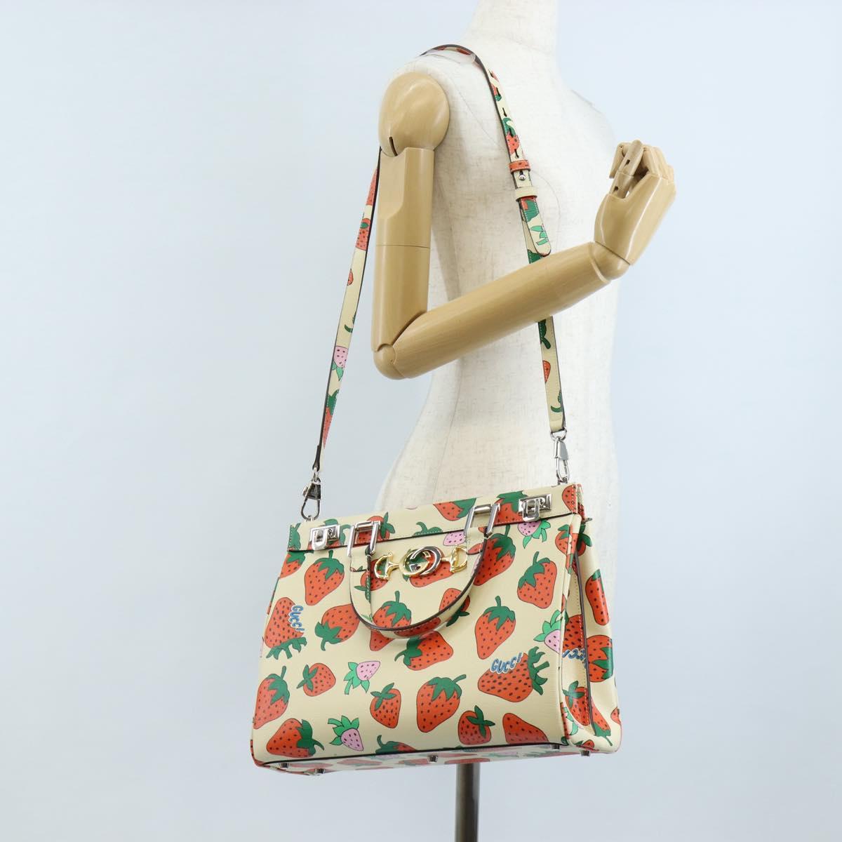 GUCCI Zumi Hand Bag Leather 2way Multicolor Silver 564714 Auth 208258SAM