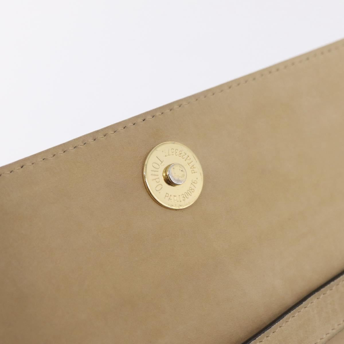 Salvatore Ferragamo Gancini Hand Bag Suede 2way Beige Gold Auth 208260A