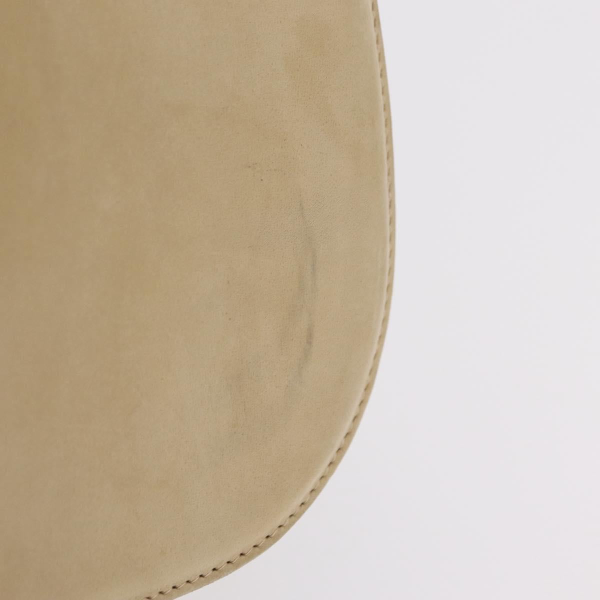 Salvatore Ferragamo Gancini Hand Bag Suede 2way Beige Gold Auth 208260A