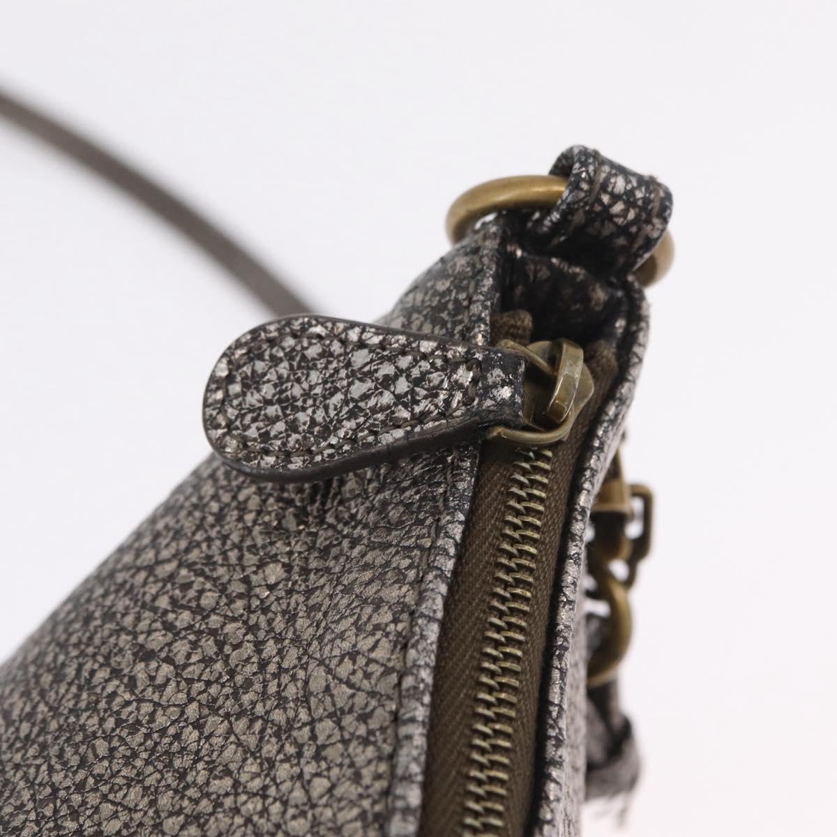 Bottega Veneta INTRECCIATO Shoulder Bag Leather Silver 196484 Auth 208268A