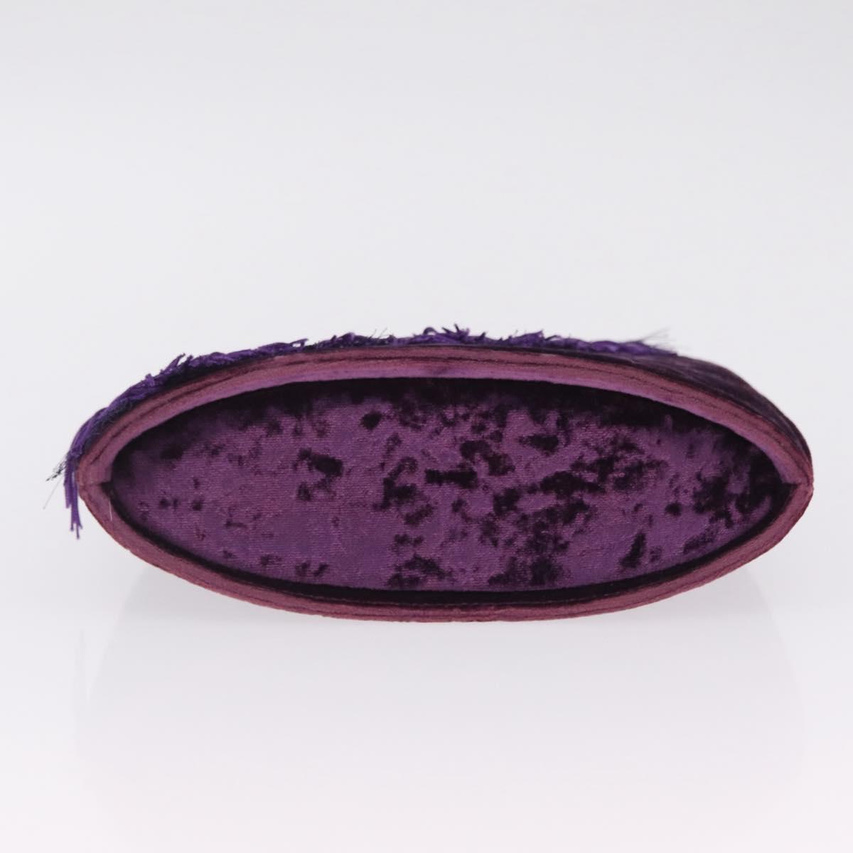 Christian Dior Hand Bag Velor Purple Silver Auth 208271A