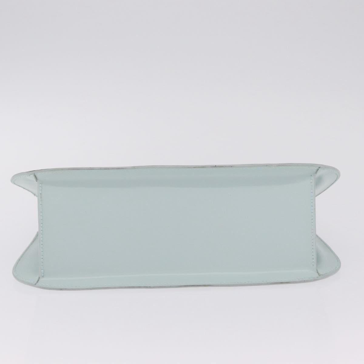 LOEWE Hand Bag Suede Light Blue Gold Auth 208276A