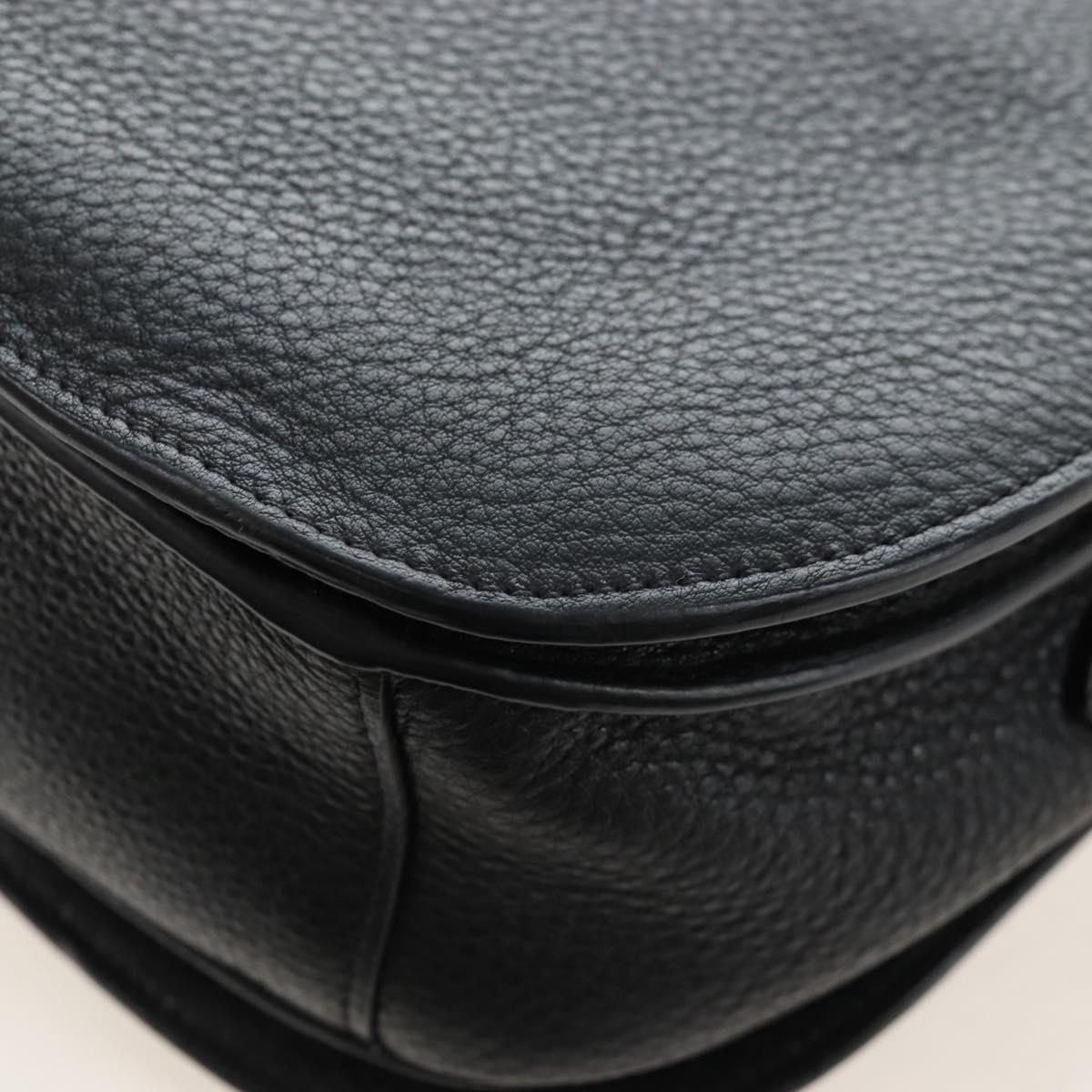 PRADA Shoulder Bag Vittero Dino Leather 2way Black Gold Auth 208279V