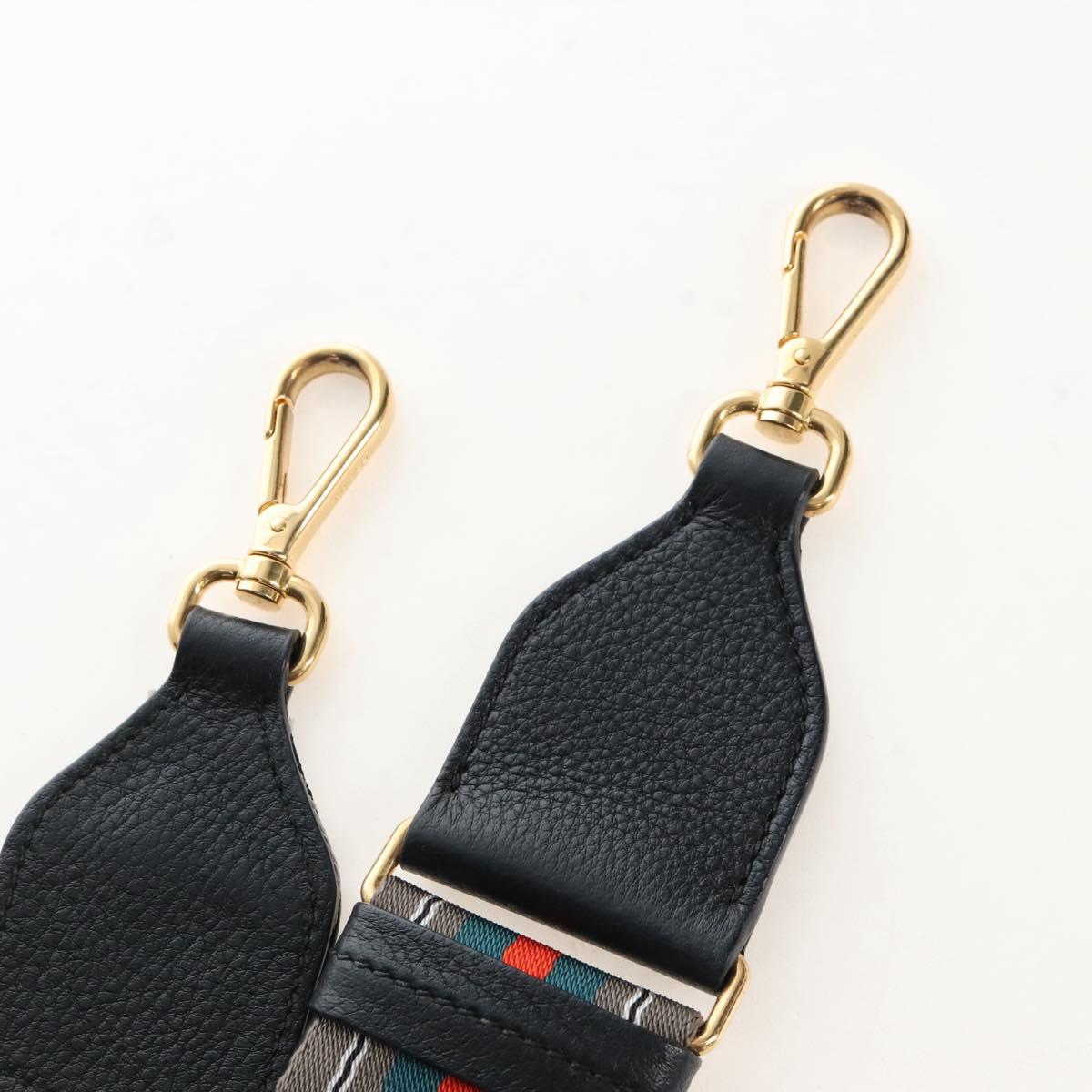 PRADA Shoulder Bag Vittero Dino Leather 2way Black Gold Auth 208279V