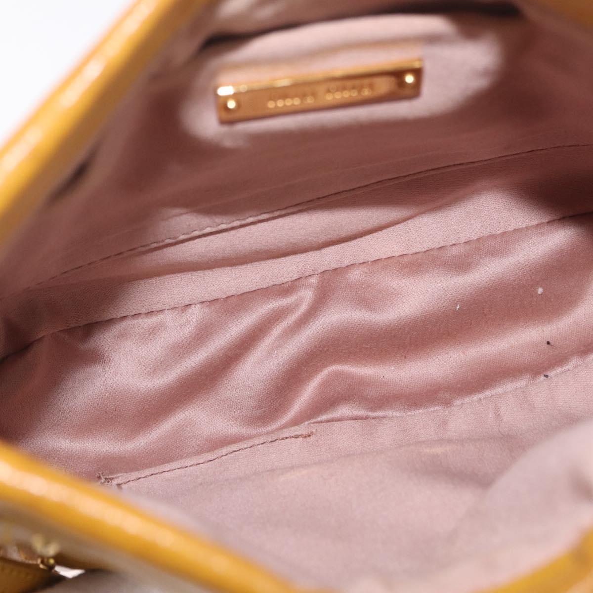 Miu Miu Madras Shoulder Bag Leather Yellow Gold Auth 208280A