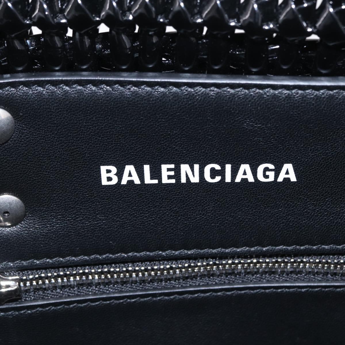 Balenciaga Hand Bag Vinyl 2way Black Silver 671342 Auth 208288V
