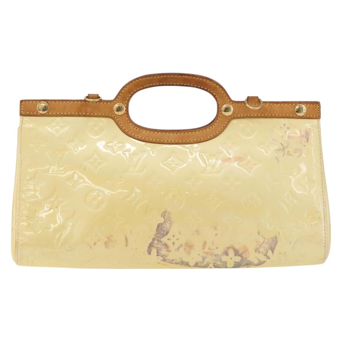 LOUIS VUITTON Monogram Vernis Roxbury Drive Bag 2way Perle M91374 LV Auth 208289