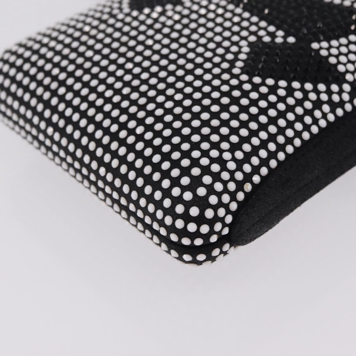 CHANEL Shoulder Bag Rhinestone Black Silver CC Auth 208291SM