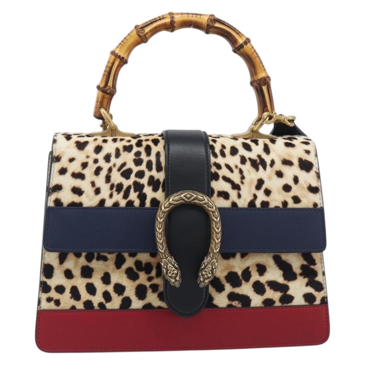 GUCCI Dionysos Bamboo Web Sherry Line Bag Harako leather 448075 Auth 208293M