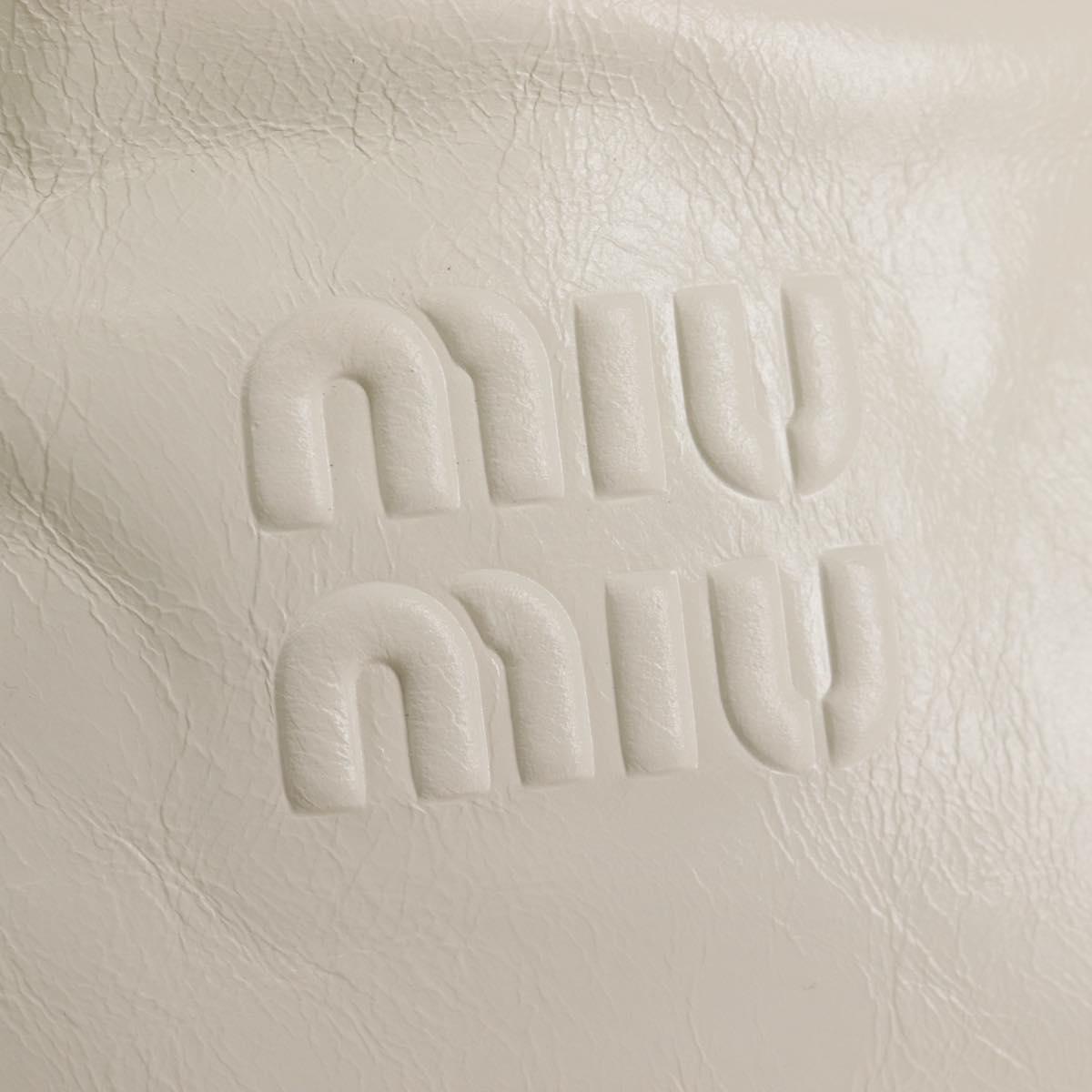 Miu Miu Hand Bag Leather 2way White Silver Auth 208294SAM