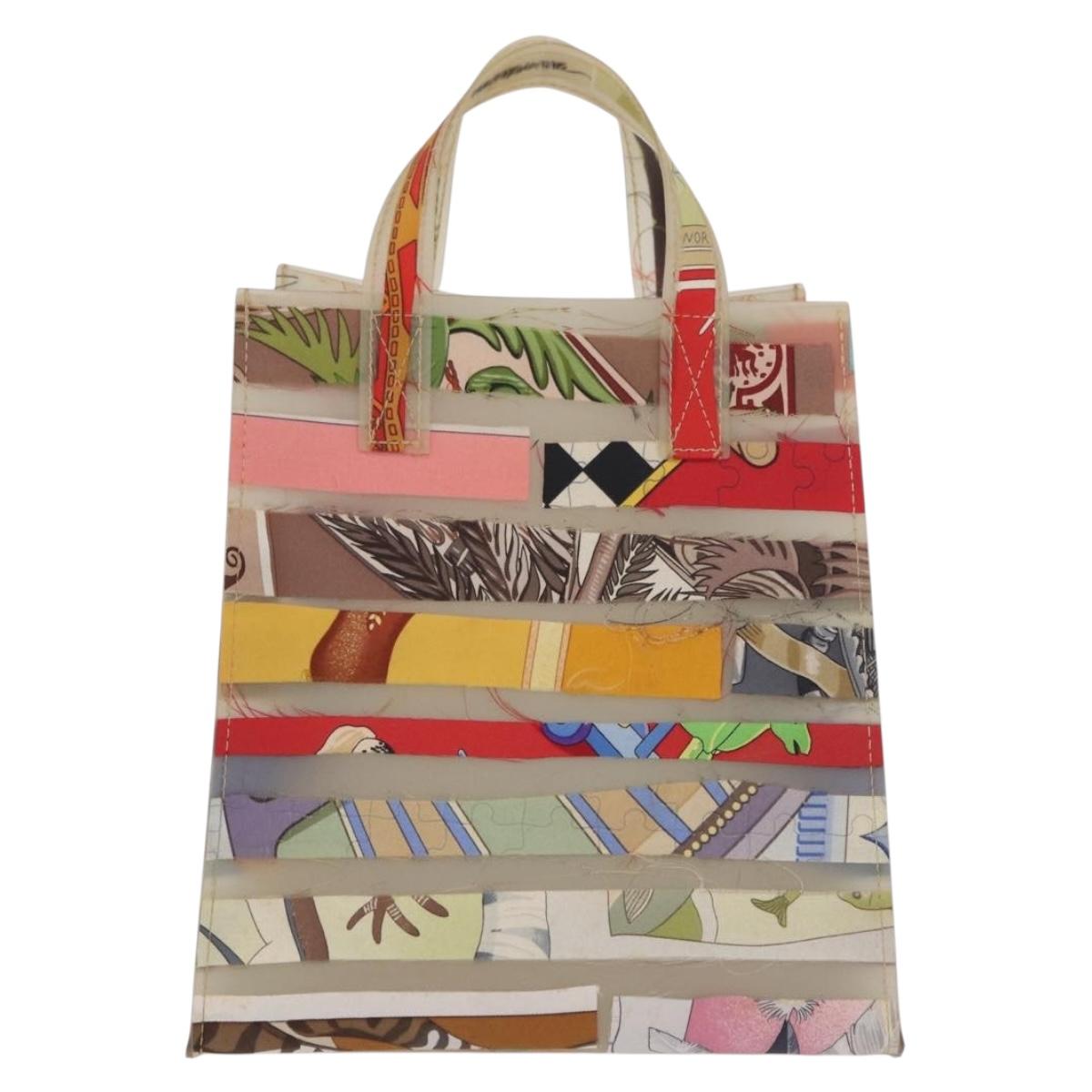 HERMES Hand Bag Vinyl Louvre Museum Limited Multicolor Auth 208295A