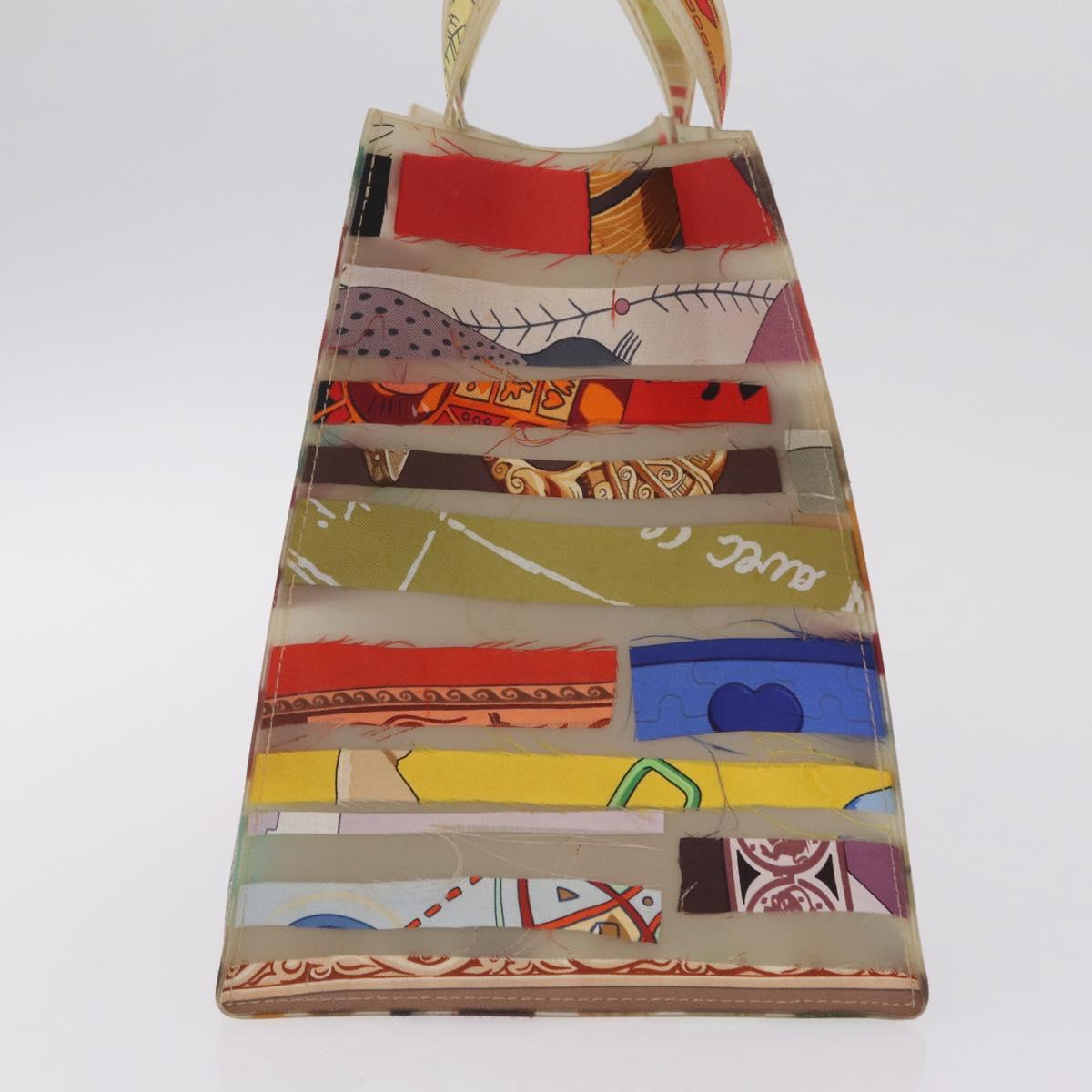HERMES Hand Bag Vinyl Louvre Museum Limited Multicolor Auth 208295A
