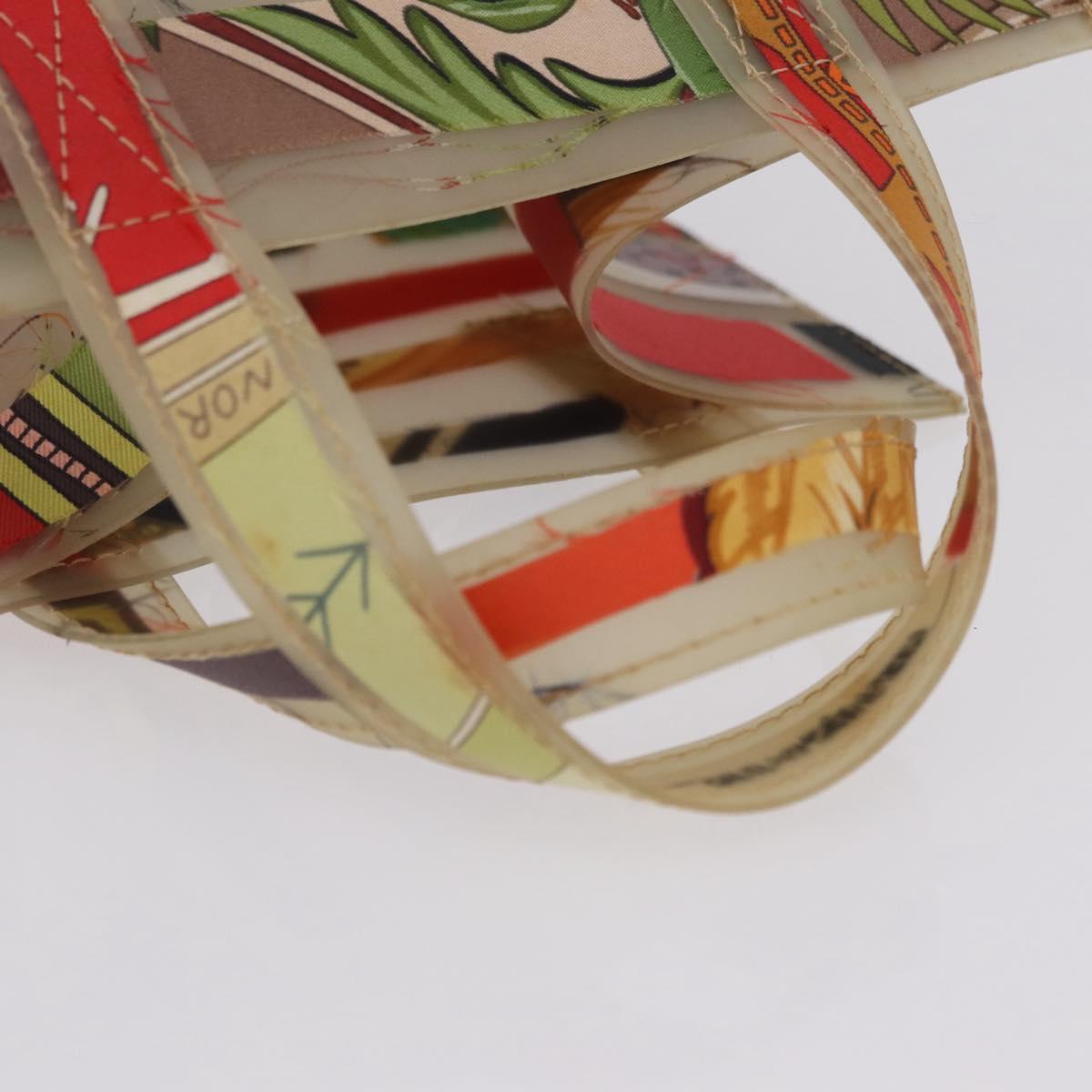 HERMES Hand Bag Vinyl Louvre Museum Limited Multicolor Auth 208295A