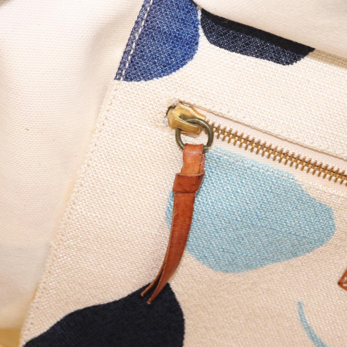 Miu Miu Hand Bag Canvas Ivory Gold Auth 208299