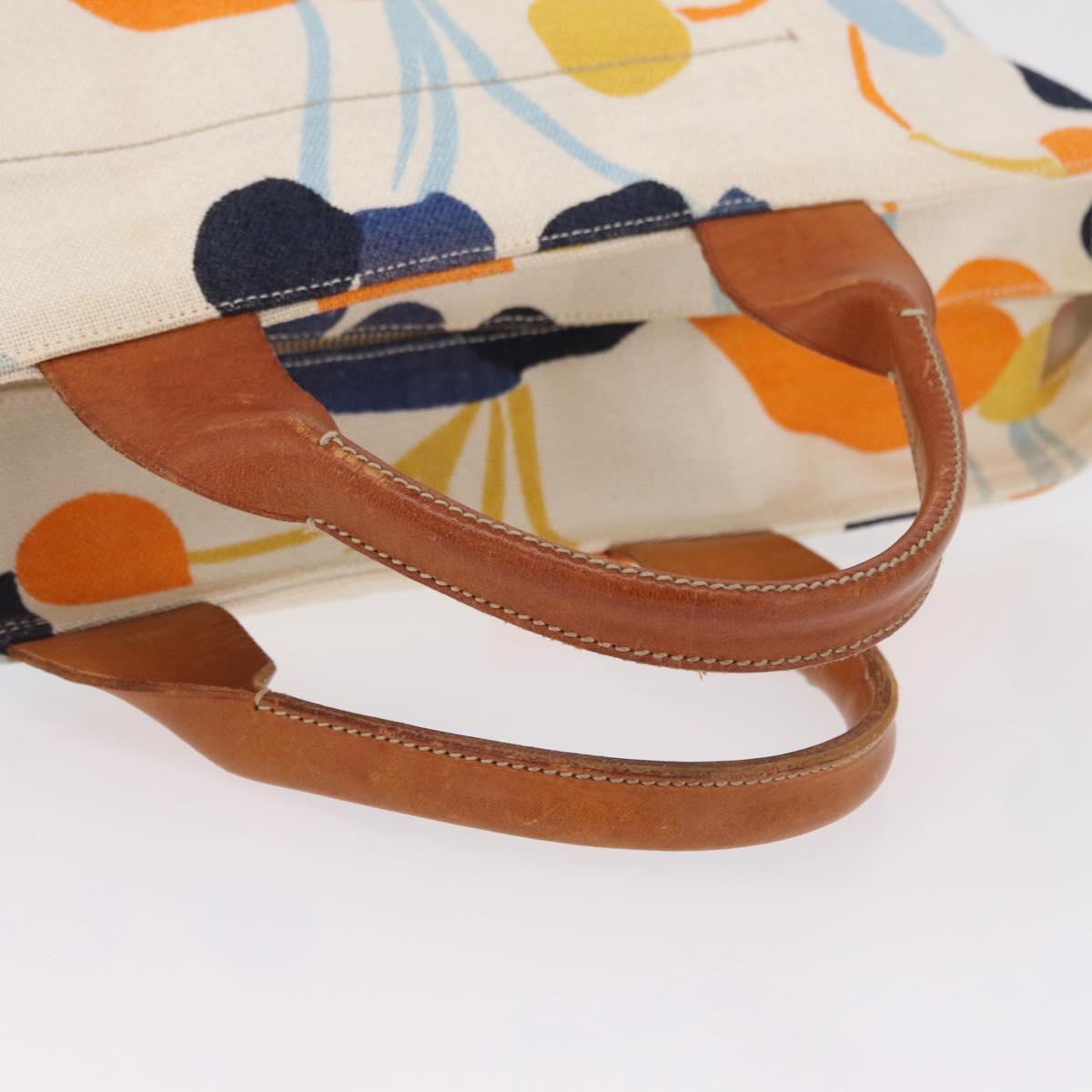 Miu Miu Hand Bag Canvas Ivory Gold Auth 208299