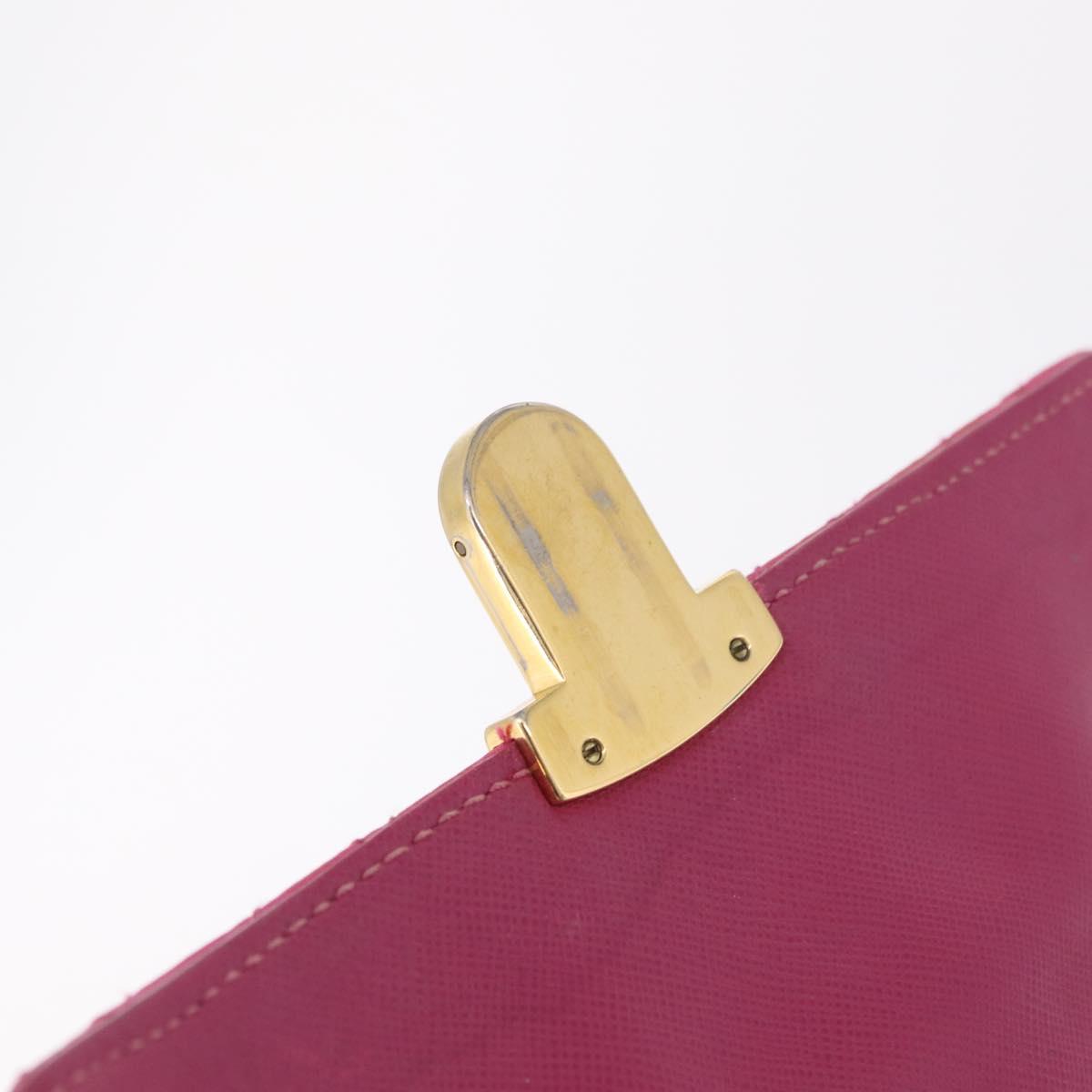 PRADA Chain Shoulder Bag Nylon Pink Gold Auth 208300A