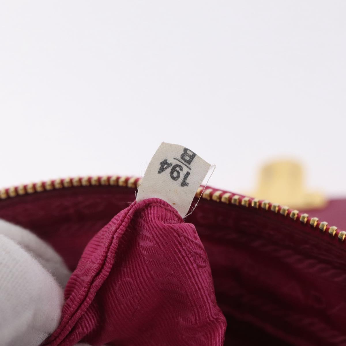 PRADA Chain Shoulder Bag Nylon Pink Gold Auth 208300A