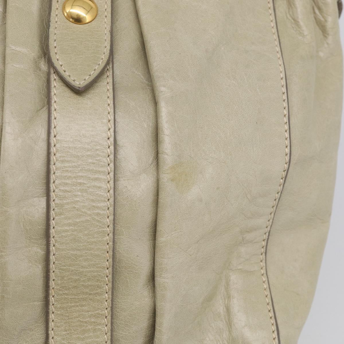 Miu Miu Matelasse Hand Bag Vitellolux 2way Beige Gold Auth 208301A