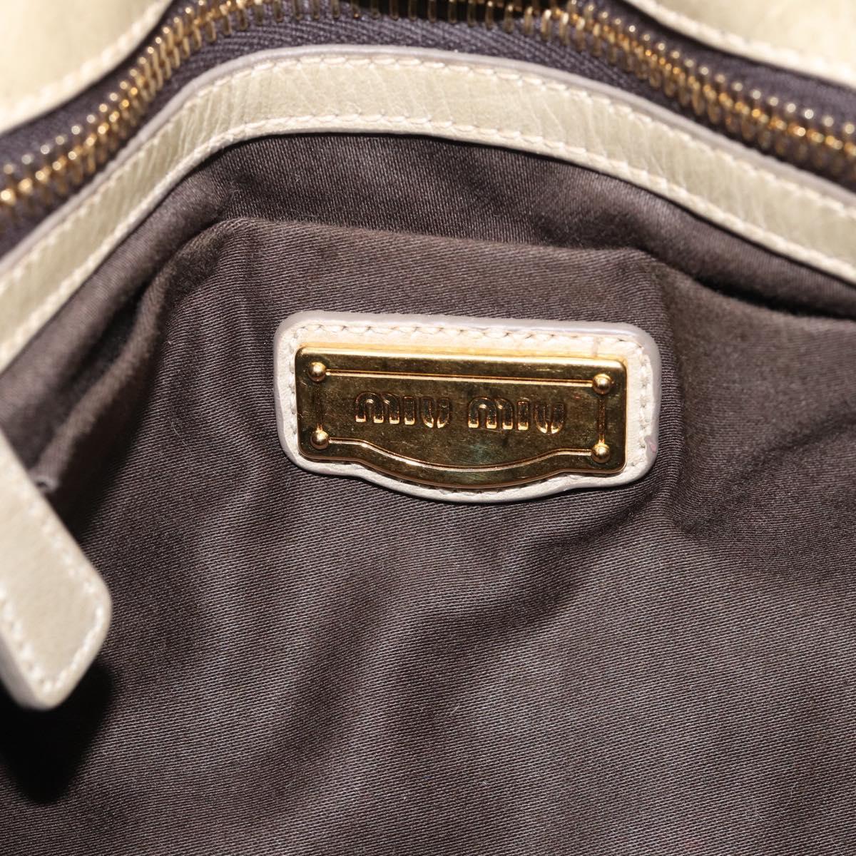 Miu Miu Matelasse Hand Bag Vitellolux 2way Beige Gold Auth 208301A