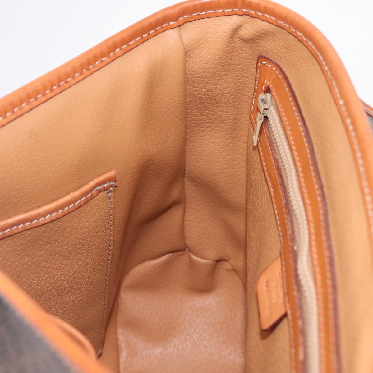 CELINE Macadam Canvas Hand Bag PVC Leather 2way Brown Gold Auth 208305A
