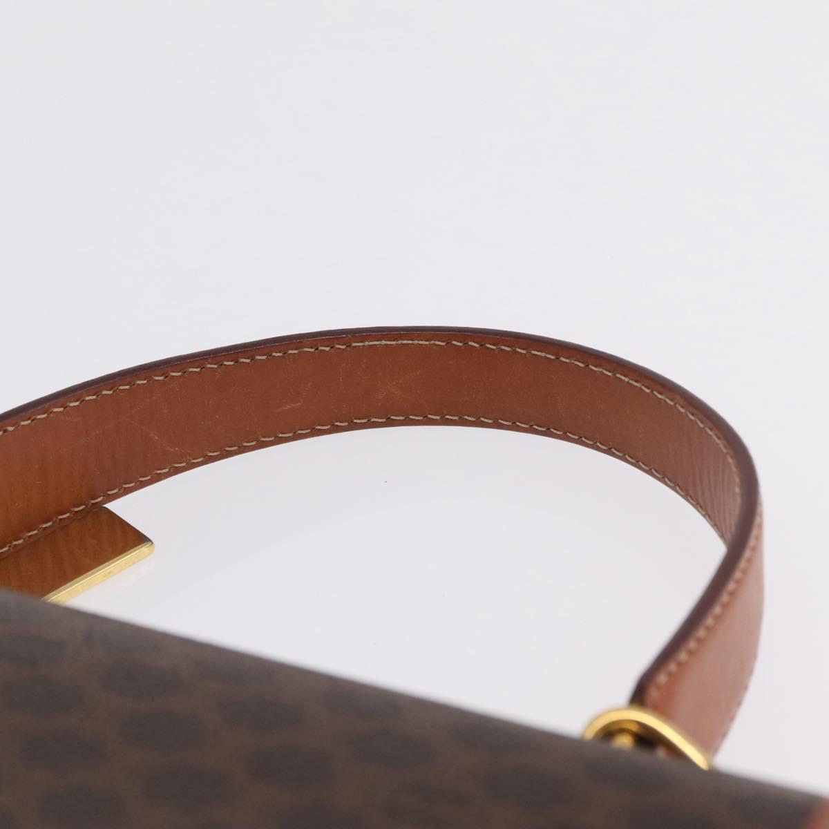 CELINE Macadam Canvas Hand Bag PVC Leather 2way Brown Gold Auth 208305A