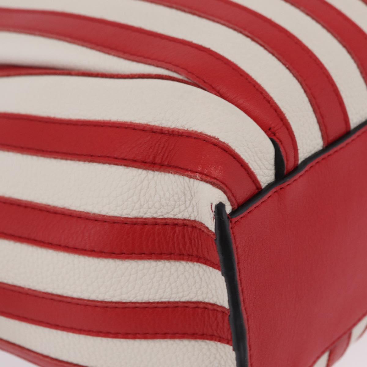 LOEWE Tote Bag Leather Red Silver Auth 208308A