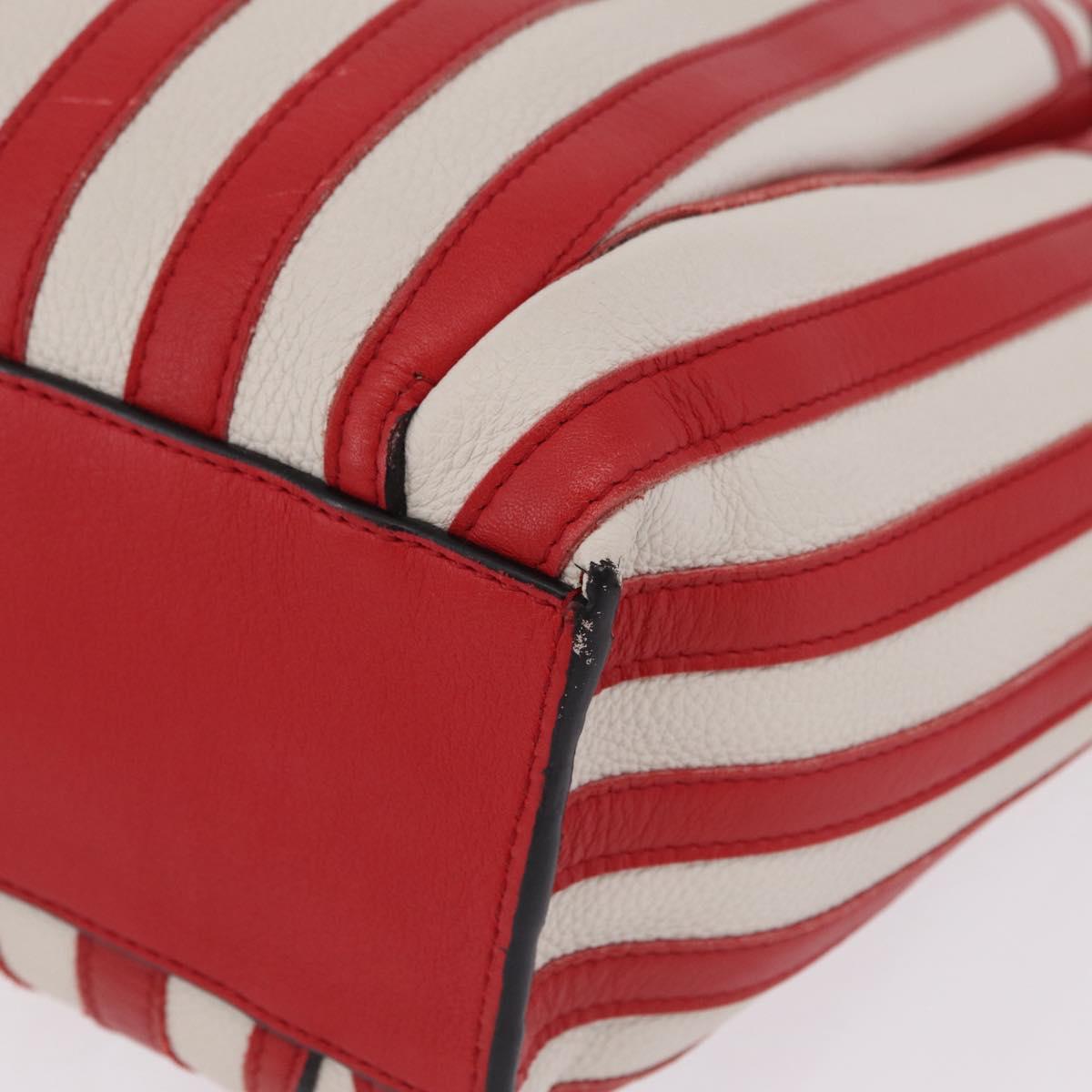 LOEWE Tote Bag Leather Red Silver Auth 208308A