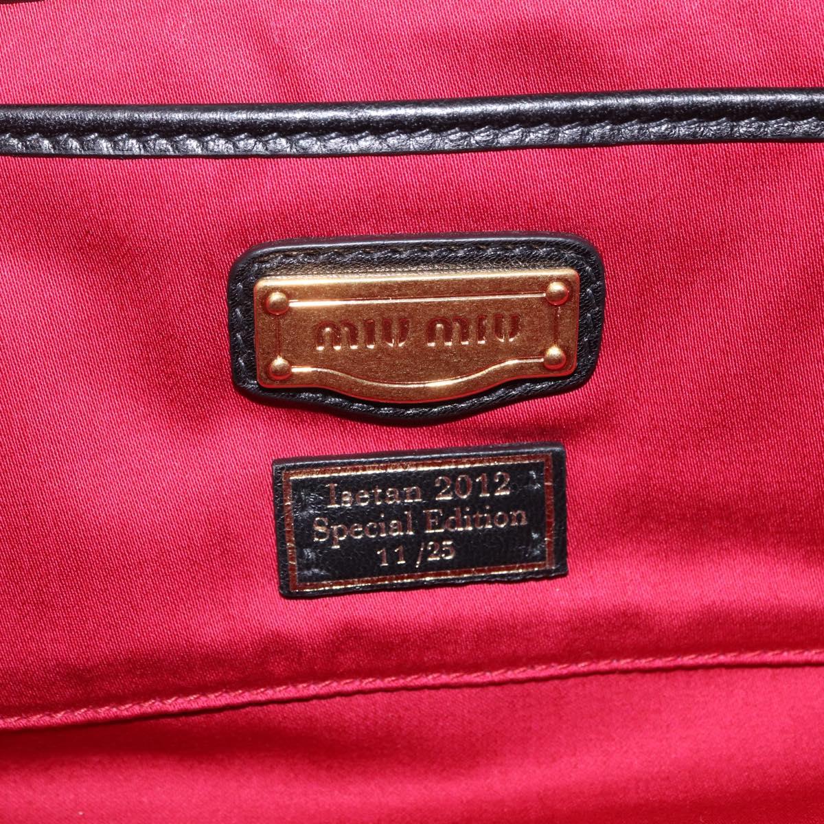 Miu Miu Matelasse Hand Bag Canvas Yellow Gold Auth 208309M
