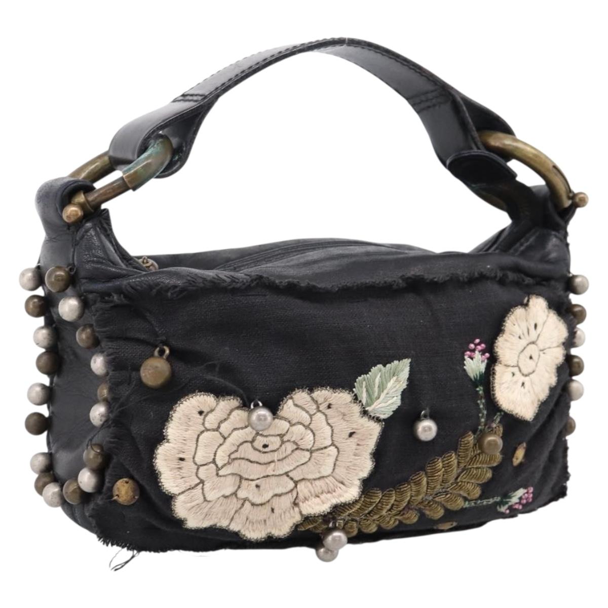 Chloe Hand Bag Leather Black Auth 208310M