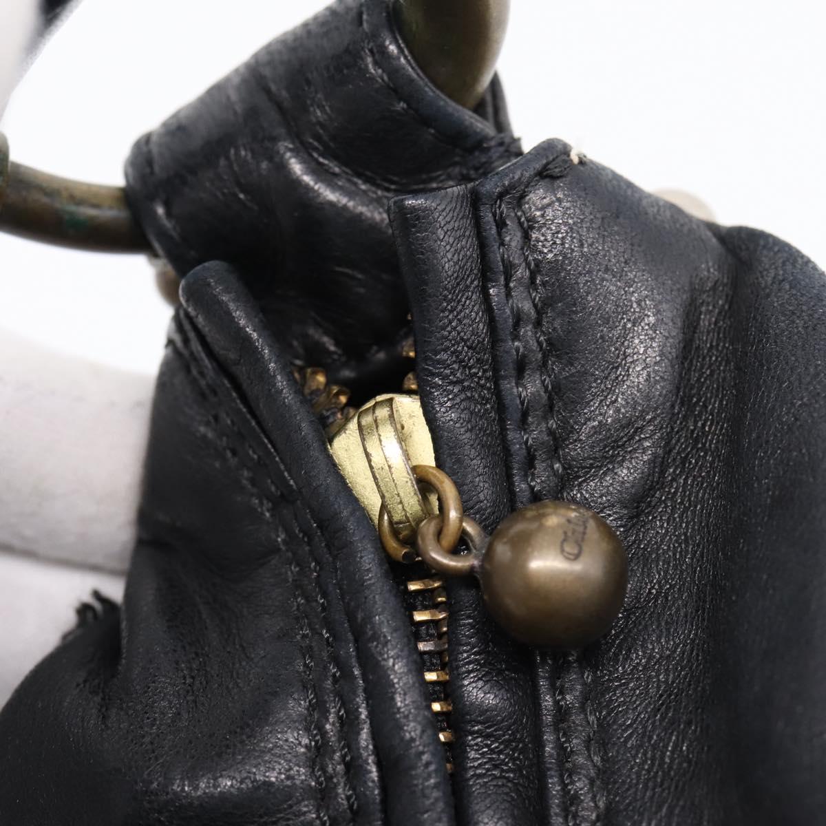 Chloe Hand Bag Leather Black Auth 208310M