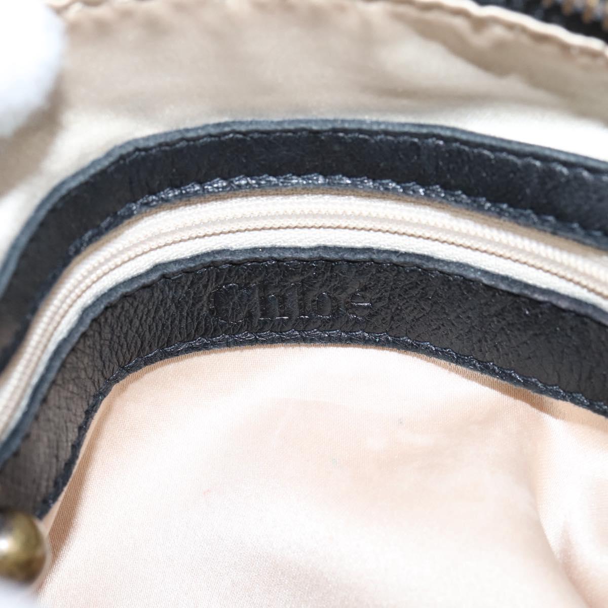 Chloe Hand Bag Leather Black Auth 208310M