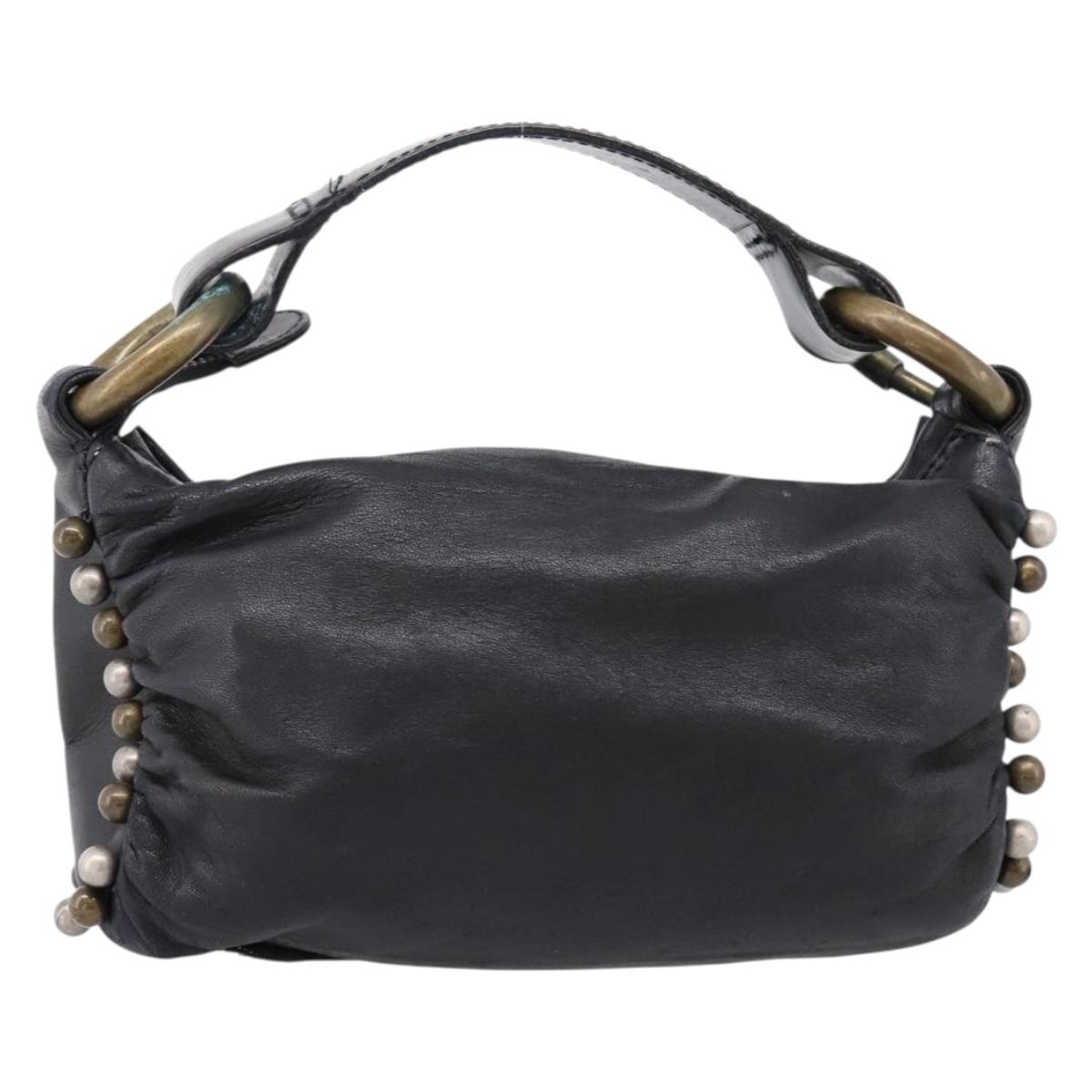 Chloe Hand Bag Leather Black Auth 208310M