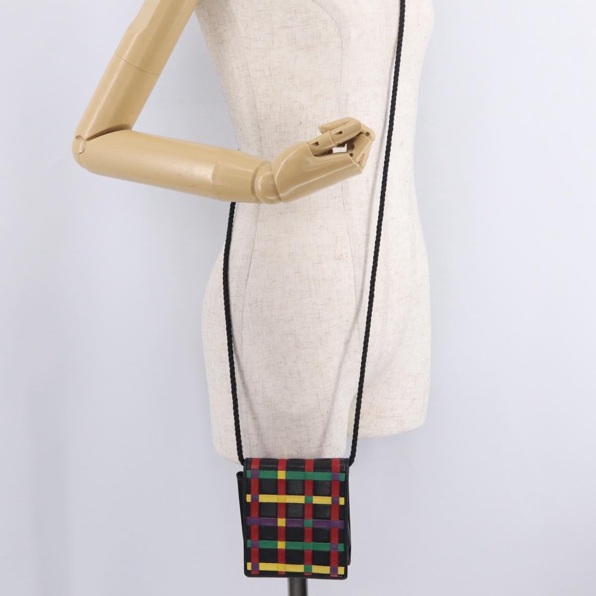 FENDI Shoulder Bag Leather Multicolor Auth 208320A