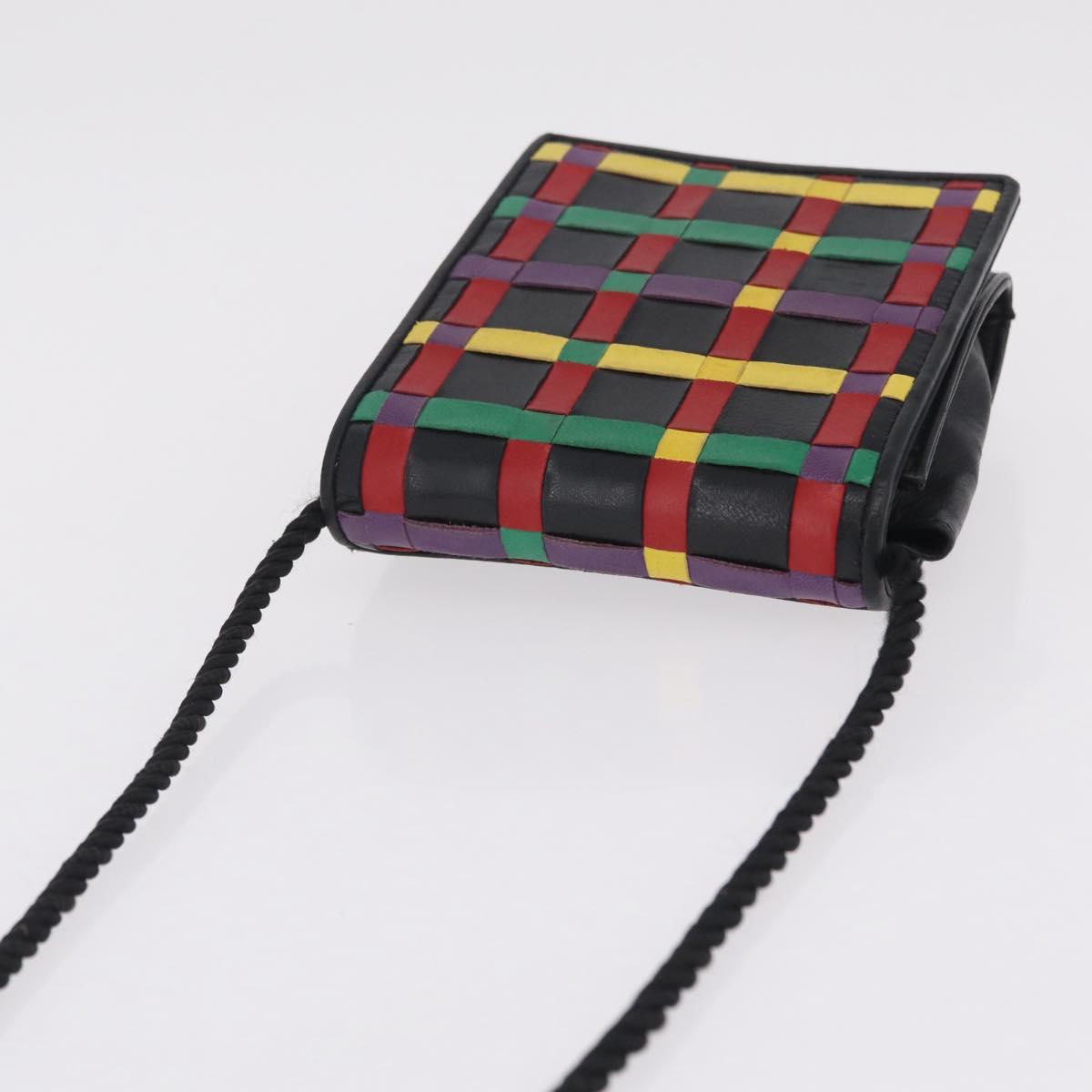 FENDI Shoulder Bag Leather Multicolor Auth 208320A