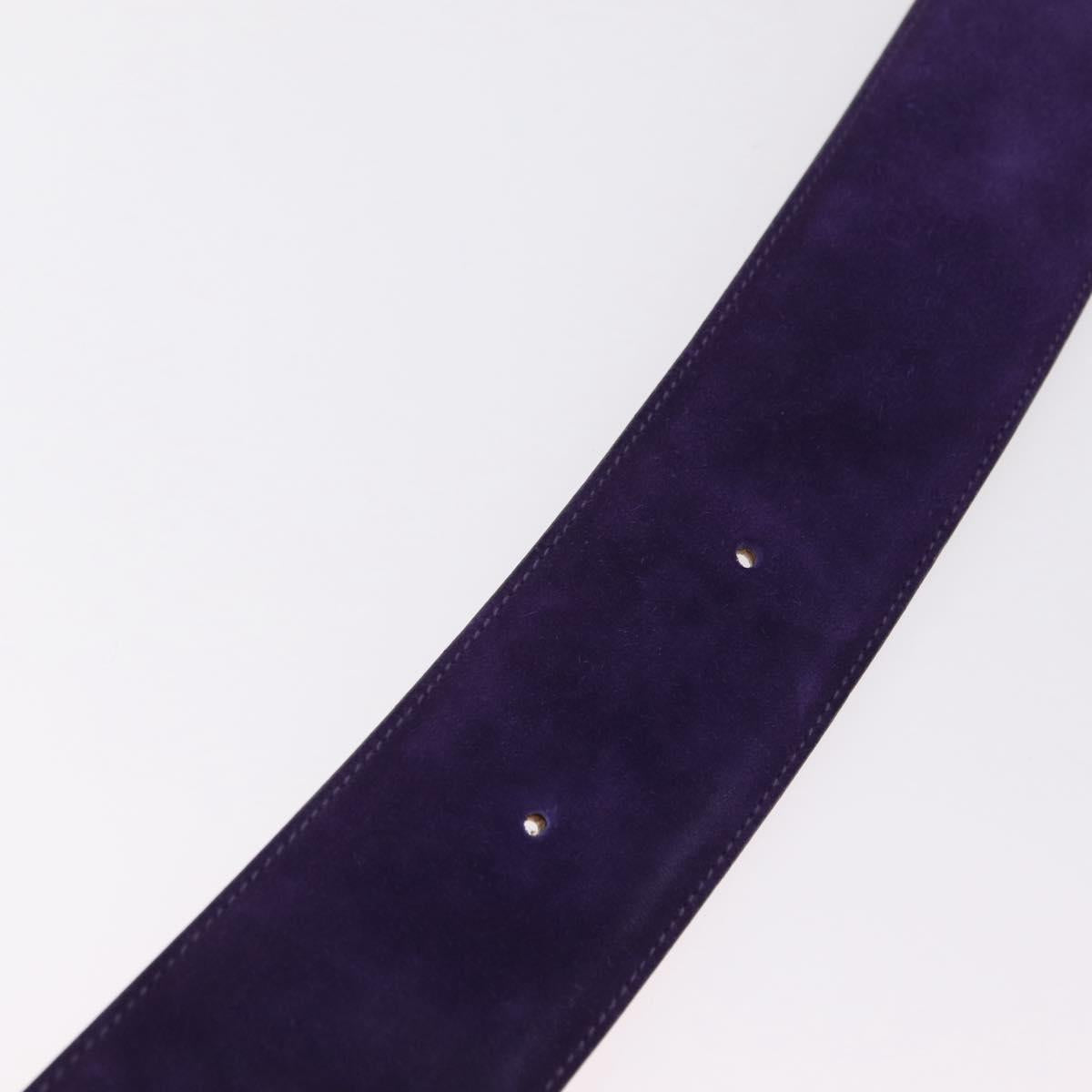 CELINE Belt Leather Purple Gold Auth 208323V