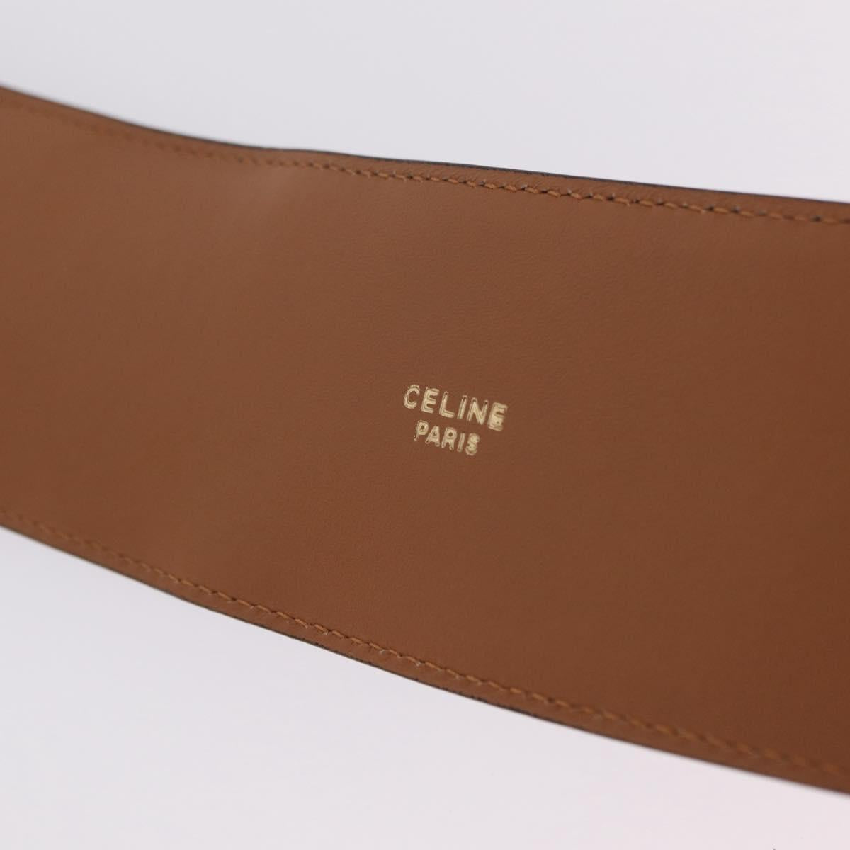 CELINE Belt Leather Purple Gold Auth 208323V