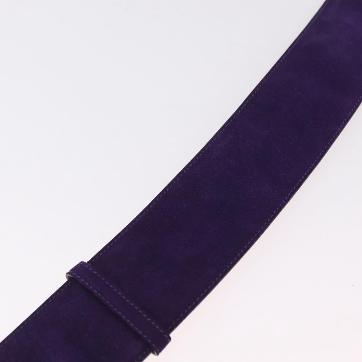 CELINE Belt Leather Purple Gold Auth 208323V