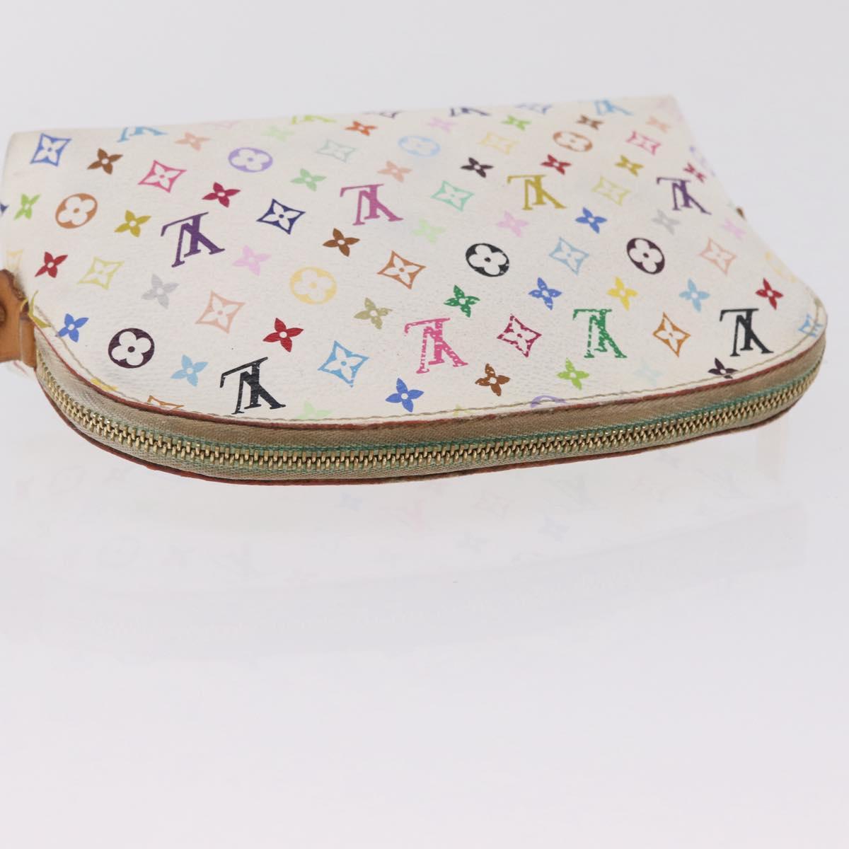 LOUIS VUITTON Monogram Multicolor Pochette PM Pouch White M47354 LV Auth 208326