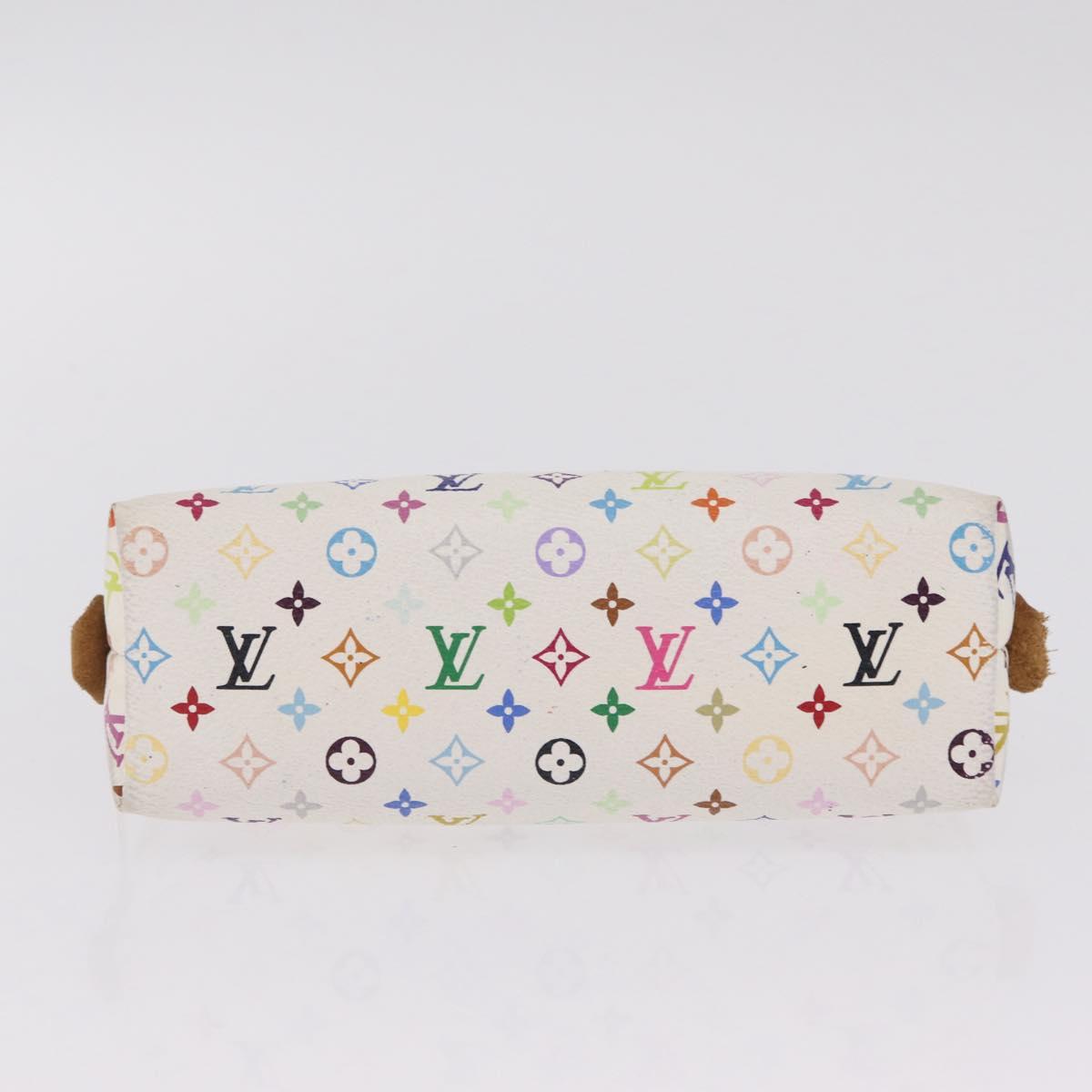 LOUIS VUITTON Monogram Multicolor Pochette PM Pouch White M47354 LV Auth 208326