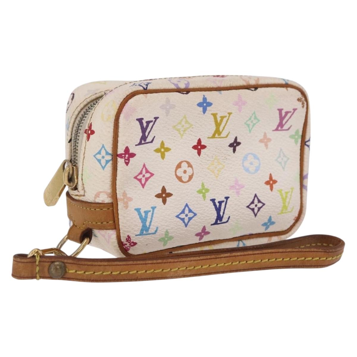 LOUIS VUITTON Monogram Multicolor Trousse Wapity Pouch White M58034 Auth 208327