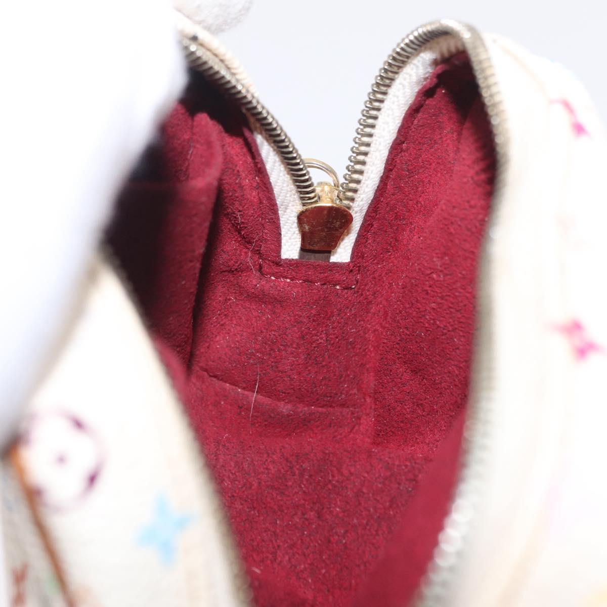 LOUIS VUITTON Monogram Multicolor Trousse Wapity Pouch White M58034 Auth 208327