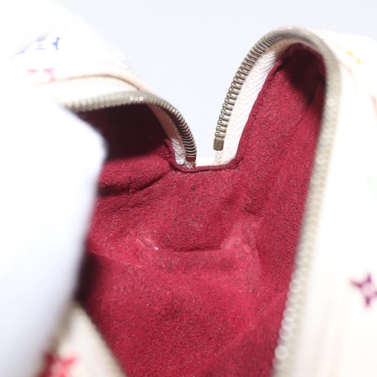 LOUIS VUITTON Monogram Multicolor Trousse Wapity Pouch White M58034 Auth 208327