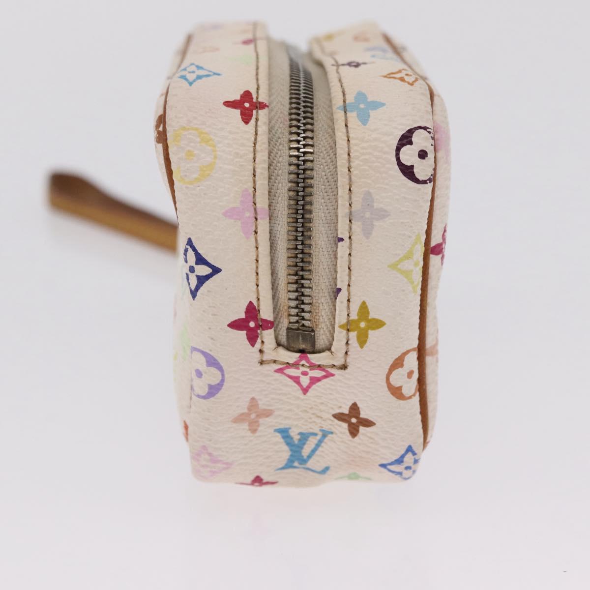 LOUIS VUITTON Monogram Multicolor Trousse Wapity Pouch White M58034 Auth 208327