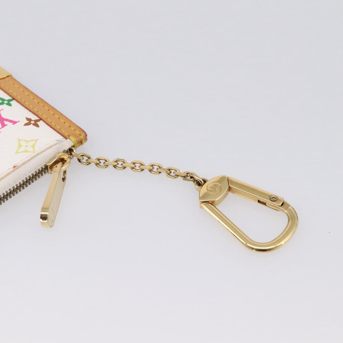 LOUIS VUITTON Monogram Multicolor Pochette Cles Purse White M92655 Auth 208328V