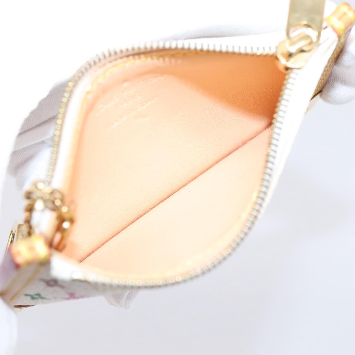LOUIS VUITTON Monogram Multicolor Pochette Cles Purse White M92655 Auth 208328V