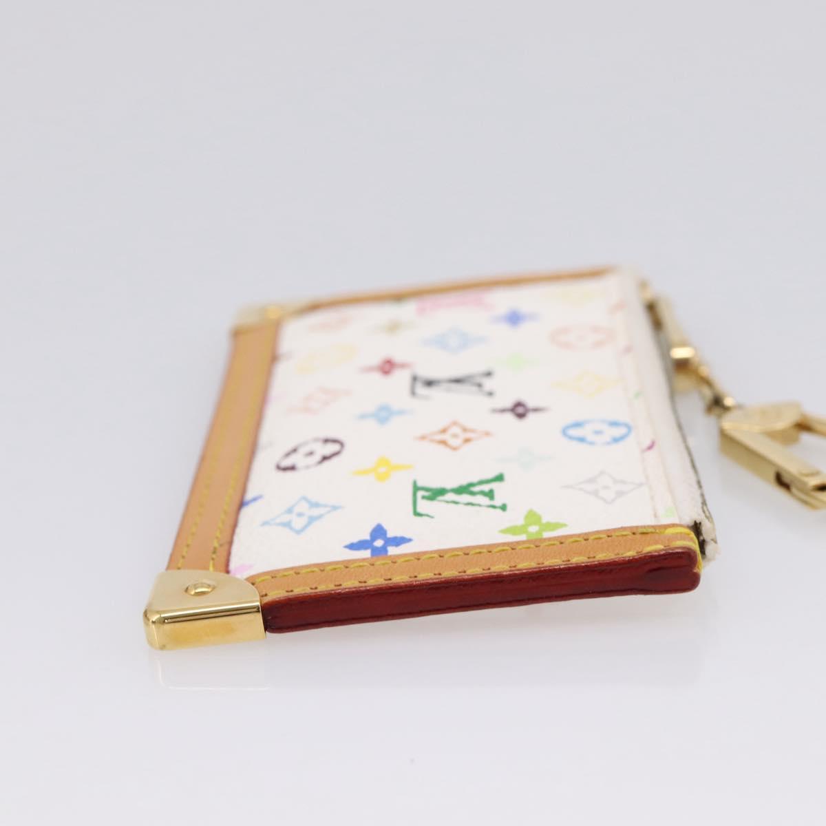 LOUIS VUITTON Monogram Multicolor Pochette Cles Purse White M92655 Auth 208328V