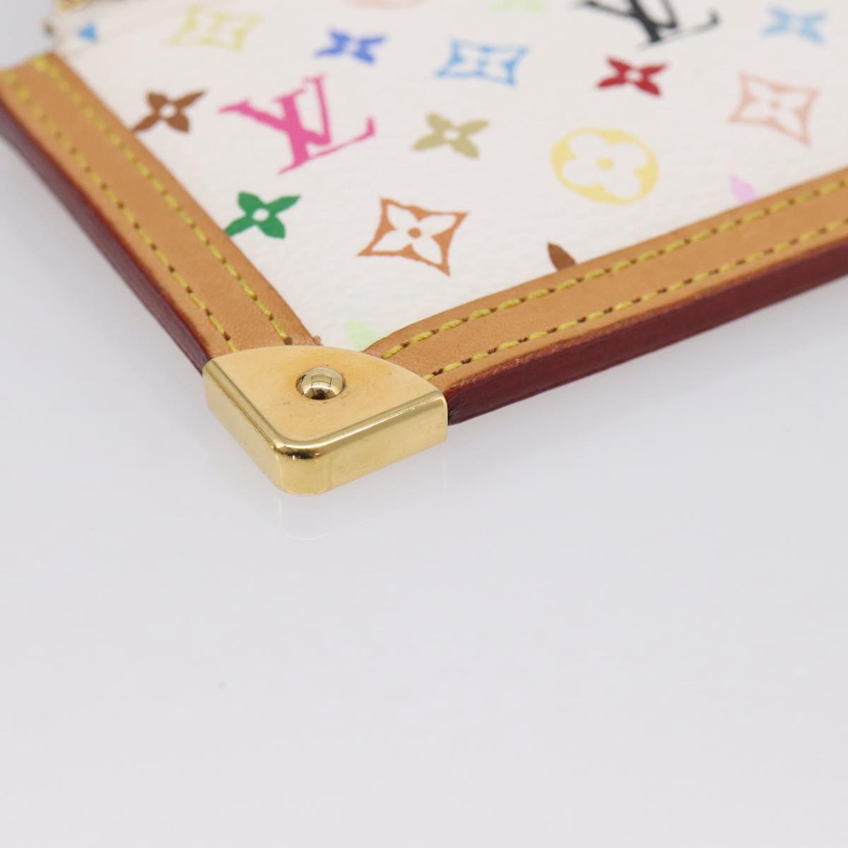 LOUIS VUITTON Monogram Multicolor Pochette Cles Purse White M92655 Auth 208328V