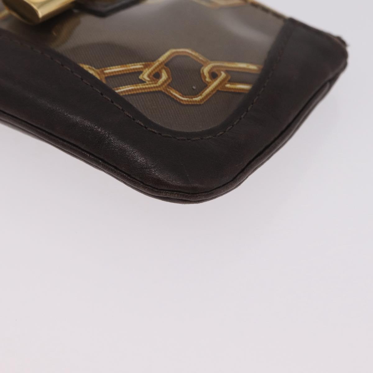 LOUIS VUITTON Monogram Charm Pochette Cles Purse Brown White M95164 Auth 208330A
