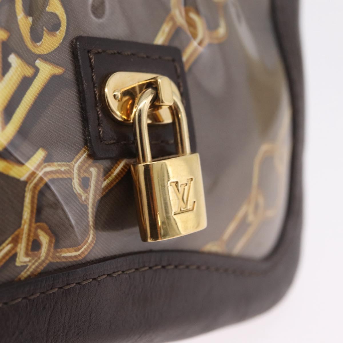 LOUIS VUITTON Monogram Charm Pochette Cles Purse Brown White M95164 Auth 208330A